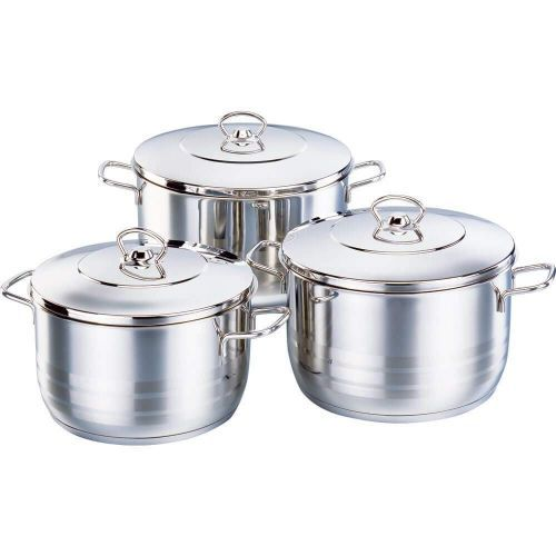 Korkmaz Mega Plus 6Pc Cookware Set - Stainless Steel - Silver