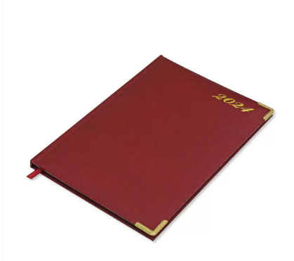 FIS A5 Diary 2024 English (1-Week at a glance) Maroon - FSDI78E24MR