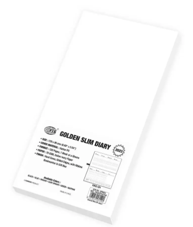 FIS 2023 Golden Slim Diary (English) Italian PU Hard Cover Green - FSDI57EG23GR