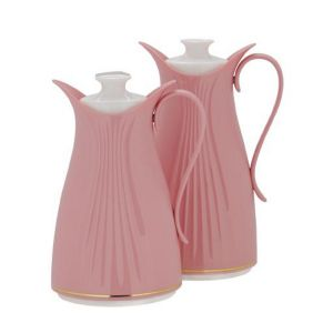 Royalford Eliza Vacuum Flask Set - Glass - Pink - 700 ML & 1000 ML
