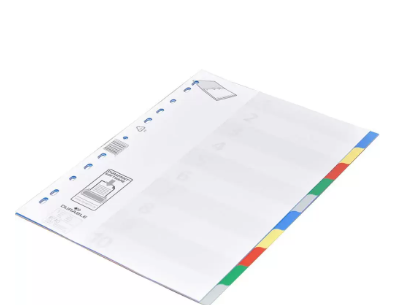 25-Piece Durable A4 Divider, (10 Sheet) 5 Colors - DUDV6740