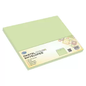FIS Color Envelopes Peel & Seal, Pastel Colors, Pack of 50 Pcs. Green Color, C4 (229 x 324 mm), 80 GSM - FSEC8042PGR50