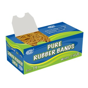 10 Boxes FIS Pure Rubber Bands, Size 19 Yellow - FSRB19