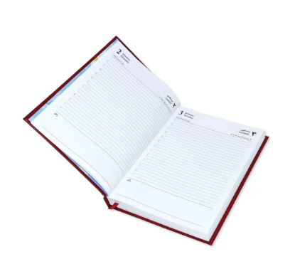 FIS A5 Diary 2023 (Arabic/English) 1 Side Padded Cover, Maroon - FSDI18AE23MR