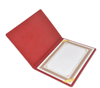 FIS A4 Certificate Folder Italian PU 1-Side Padded Cover, Maroon - FSCLCHPUMRD4