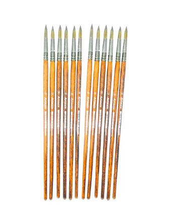 Artmate Artist Brushes Round 12 Size, Set Of 12 Pieces - Jiabsx101r-12
