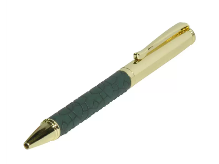 FIS Gold Pens with Embossed Italian PU Wrapper and Gift Box, Green Colour -  FSPNGPUGRD5
