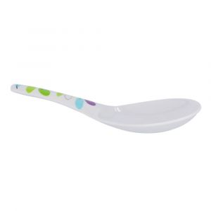 Royalford Melamine Serving Spoon - Melamine - White - 10 CM - RF7392LF