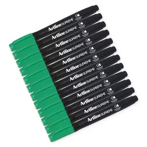 Artline Supreme Permanent Marker Pack of 12, 1.0mm, Bullet, Green - ARMKEPF-700GR