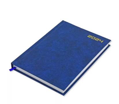 Fis 2024 A5 Diary,Vinyl, English Hard Cover Blue -FSDI21E24BL