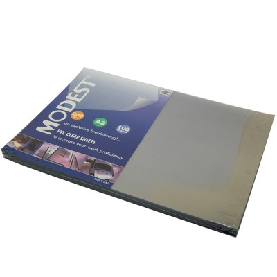 Modest PVC A3 200 Mic Binding Sheet Card, Clear