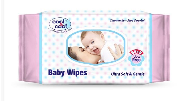 cool & cool BABY WIPES 64+8 WIPES FREE