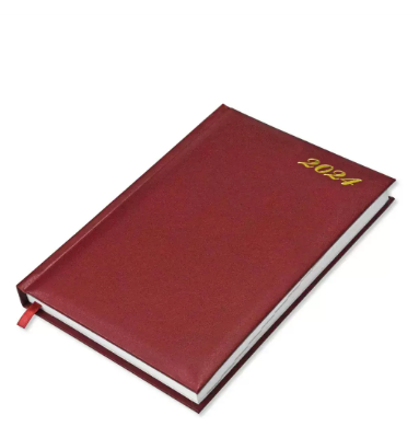 FIS 2024 International Diary A5 7-Languages Vinyl 1-Side Padded Maroon - FSDI136-7V24MR