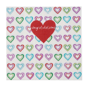Heart Theme Napkin(33x33 Cm)Heart Shape 1 Packet (25 Pieces)