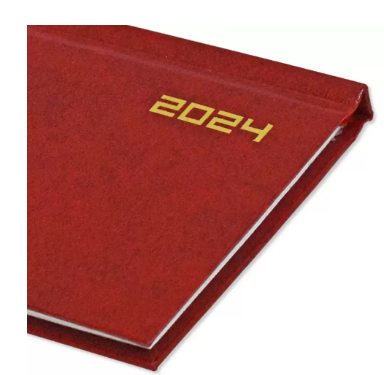 Fis 2024 Slim English Diary Vinyl Hard Cover Red -FSDI51E24RE