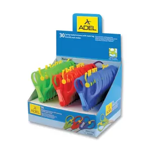 Adel School Scissoars Spring Loaded with Name Tag, Pack of 30 Pcs - ALSE4012145830