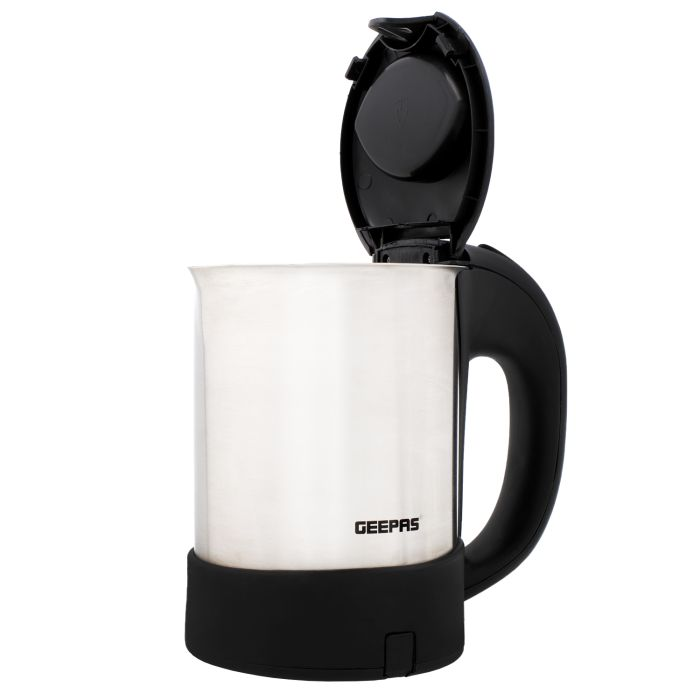 Geepas GK38019UK 0.5L Electric Kettle 1000W - Portable, Lightweight, Comfortable Handle |Cordless Fast Boil Quiet General Use, Stainless Steel Body| Auto Shut Off Boil Dry Protection, 360-Degree Rotat