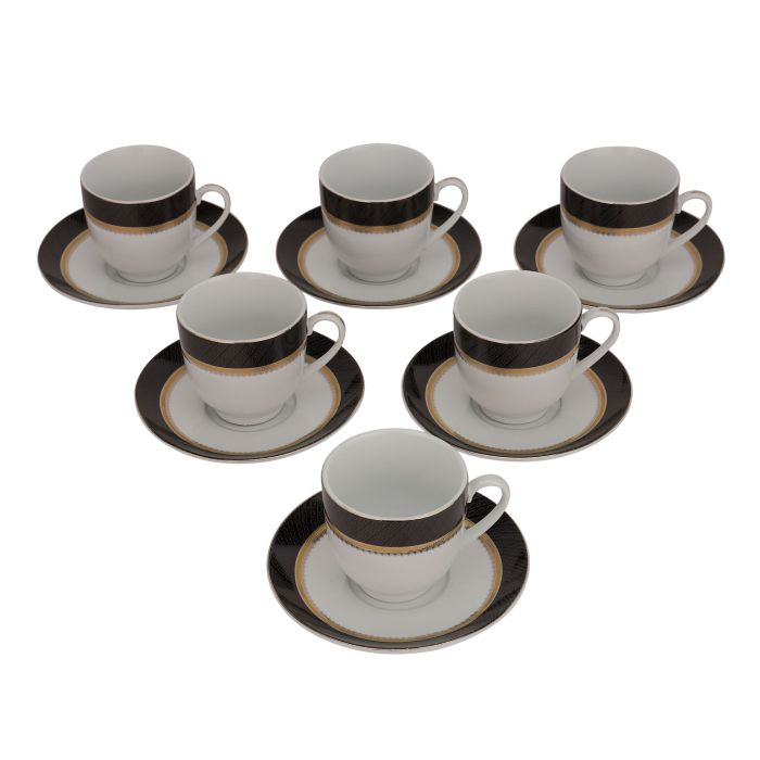Royalford RF10556 12Pcs Tea Cup And Saucer Set