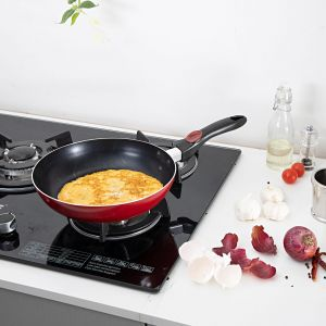 Royalford Non Stick Fry Pan - Aluminium - Red - 26 CM - RF2957