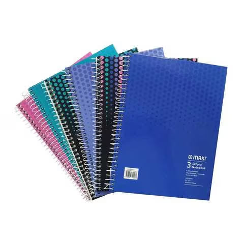 Maxi Spiral 3 Subject Hard Cover Notebook With 120 Sheets Multicolour