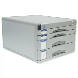 FIS Aluminium File Cabinet With key, 4 Drawers, 300 x 360 x 205 mm - FSOTW-A6648