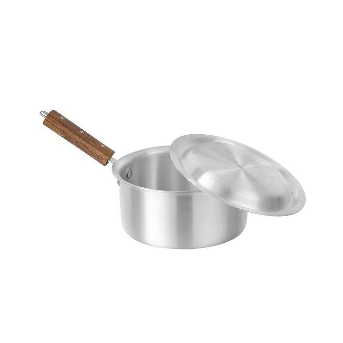 Royalford 10-Piece Aluminium Saucepan Set- RF11206| Saucepan With Lid| Premium-Quality Aluminium Saucepan With Wooden Handle| 16, 19, 21, 23, And 26 CM| Suitable For Tea, Coffee, Milk| Kitchen Use| Co