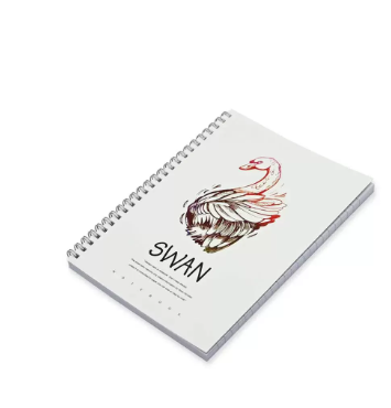 FIS Pack Of 5 Spiral Soft Cover Notebook, 96 Sheets A5 Swan Design 4 -FSNBSSCA596-SWA4