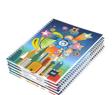 LIGHT Pack of 5 Spiral Hard Cover Notebook, Single Line , 10X8 Inches (25.4 X 20.32 cm) 100 Sheets - LINBS1081608