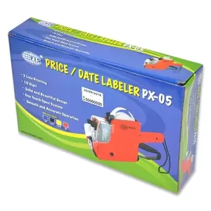 FIS Price/Date Label Machine 2-Line Printing, Red - FSPX05RE