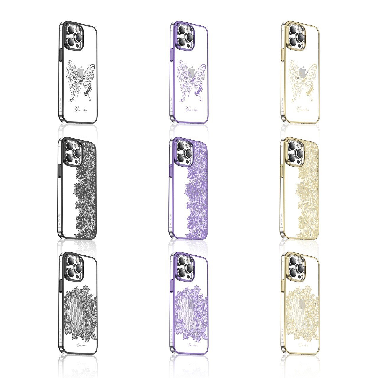 Green Lion Nature 2 Flower Curtain Case for iPhone 14 Pro ( 6.1" ) - Assorted colour