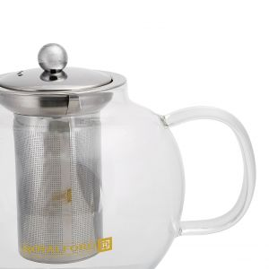 Royalford Glass Tea Pot With Strainer - Glass - Clear - 1200 ML