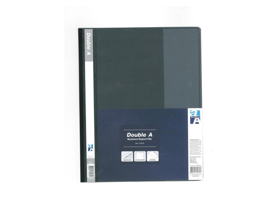 Double A Business Report File Black 12 Piece