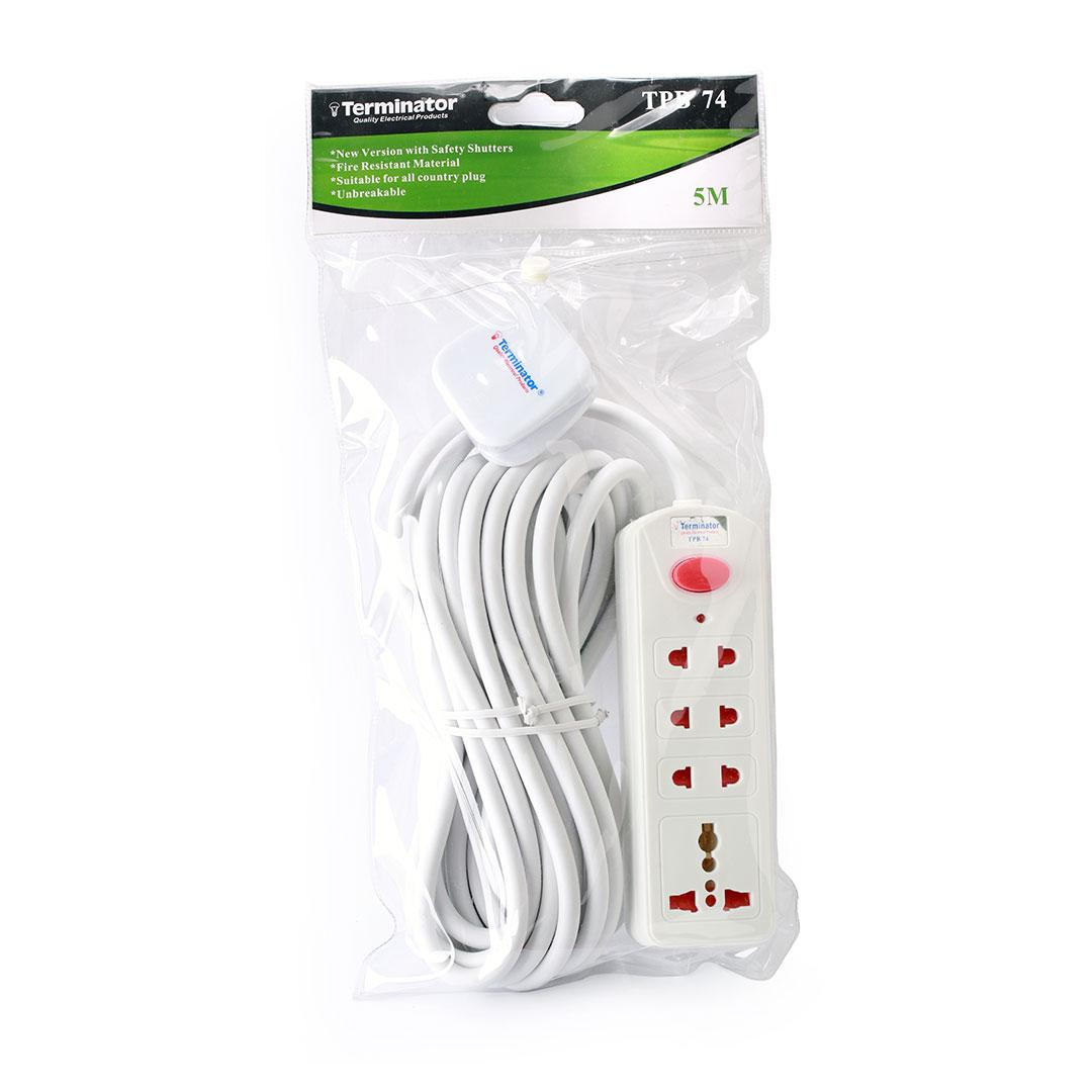 4 Way Extension Socket With Copper Wire 5M Cable 13A Plug