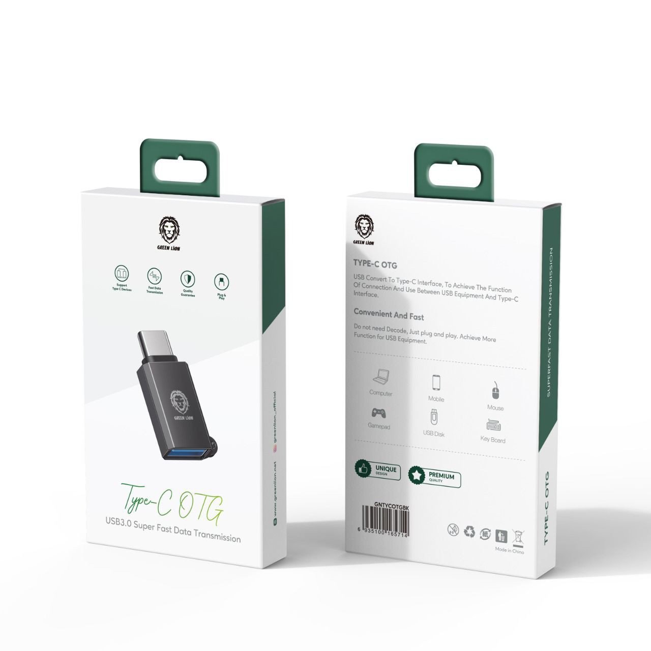 Green Type-C OTG 3.0 - Black