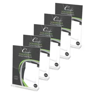 FIS Premium T-Shape Magnet Sign Holder , 220X279 Mm Pack of 5 Pieces -FSNA1305-5