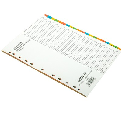 Modest Paper DIVIDER A - Z Tab colour with print