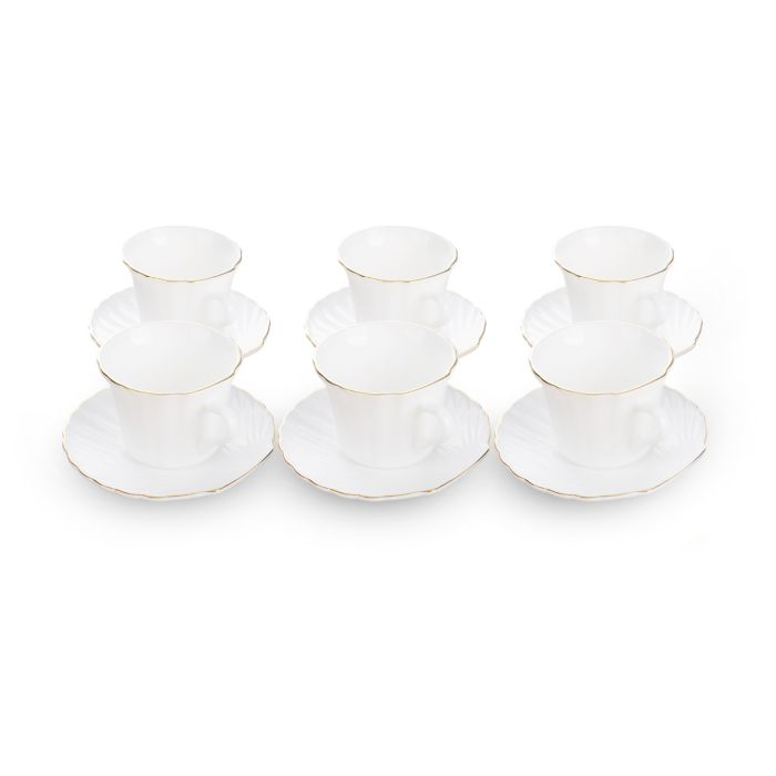 Royalford RF8313 Mother Of Pearl Cup And Saucer Set, Shell Design