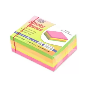 FIS Sticky Note Pad, 3X4 inches, Pack of 4, Ruled, 4 Assorted Neon Color -FSPO3X4RN4C