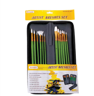Artmate Artist Brushes (assorted) - Set Of 12 Pieces
