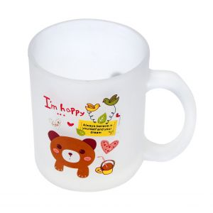 Royalford 300ML Glass Frosty Mug With Cap - Glass - White