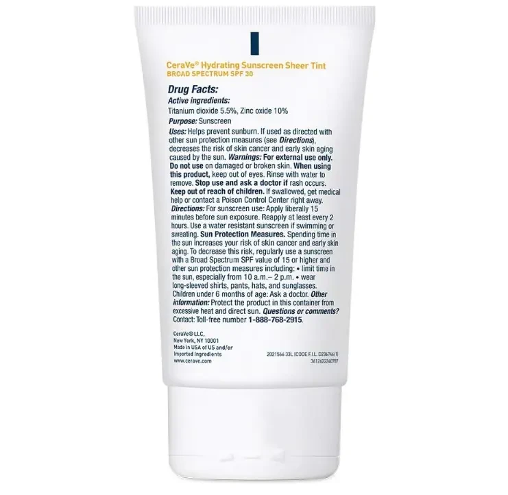 CeraVe Tinted Sunscreen with SPF 30 - 1.7 Fluid Ounce