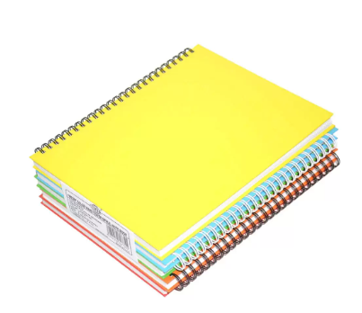 FIS Pack of 5 Spiral Hard Cover Notebook 9X7 Inches (22.86 X 20.32 CM) Single Line,With Border,100 Sheets-Assorted Color -FSNBS97NASST