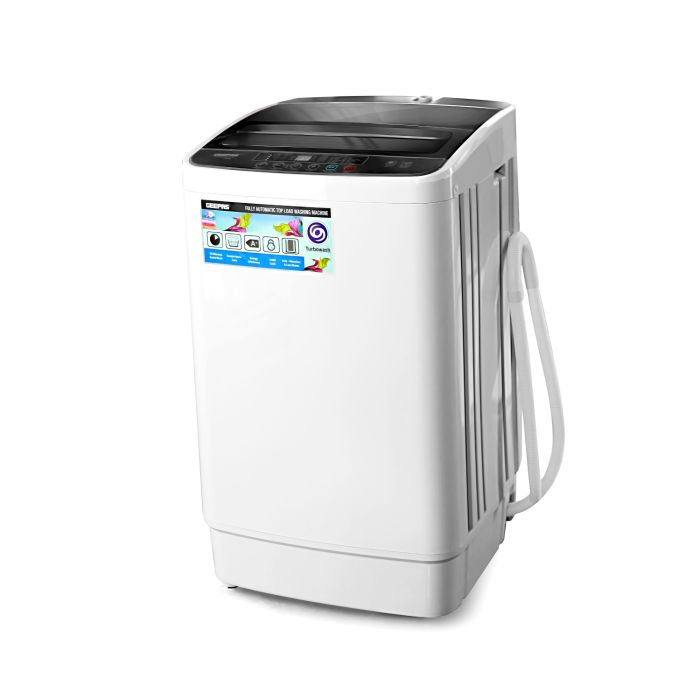 Geepas Fully Automatic Top Loaded Washing Machine 6kg – Auto-Imbalance, Just 30 Minutes Wash, Gentle Fabric Care, Turbo Wash, Anti Vibration & Noise, Child Lock, Led Display, Stainless Steel Drum