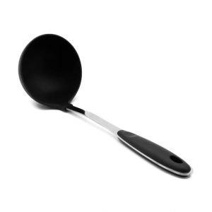 Royalford Soup Ladle With Wooden Handle - Nylon - Black