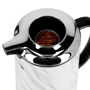 Royalford 16L Vacuum Flask Marble Designed - Plastic - White - 16 LITER