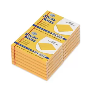 FIS Sticky Note Pad, 3X4 inches, Pack of 12, Ruled Neon Orange -FSPO3X4RNOR