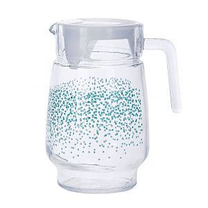 Royalford 13L Water Jug With 4 Glass Tumbler - Glass - Clear - 13 Ltr