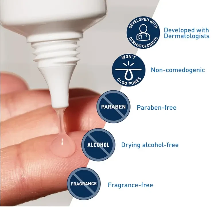 CeraVe Salicylic Acid Acne Treatment with Glycolic Acid and Lactic Acid | AHA/BHA Acne Gel for Face to Control and Clear Breakouts 40ml