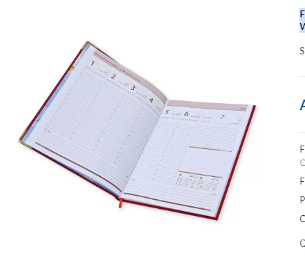 FIS Golden Executive Diary 2024 Arabic/English/French (1-Week at a glance) Vinyl, Cover Red - FSDI32AEG24RE