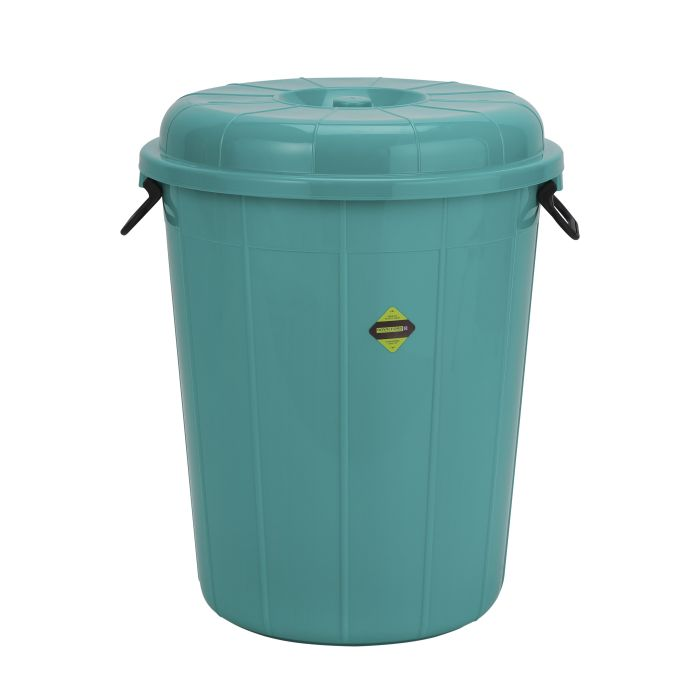 Plastic Drum With Lid, Laundry Hamper With Handles, RF10724 | 100L Washing Bin, Dirty Clothes Storage, Bathroom, Bedroom, Closet, Laundry Basket